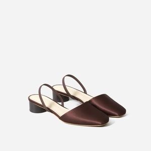 Everlane satin flats sling sandals